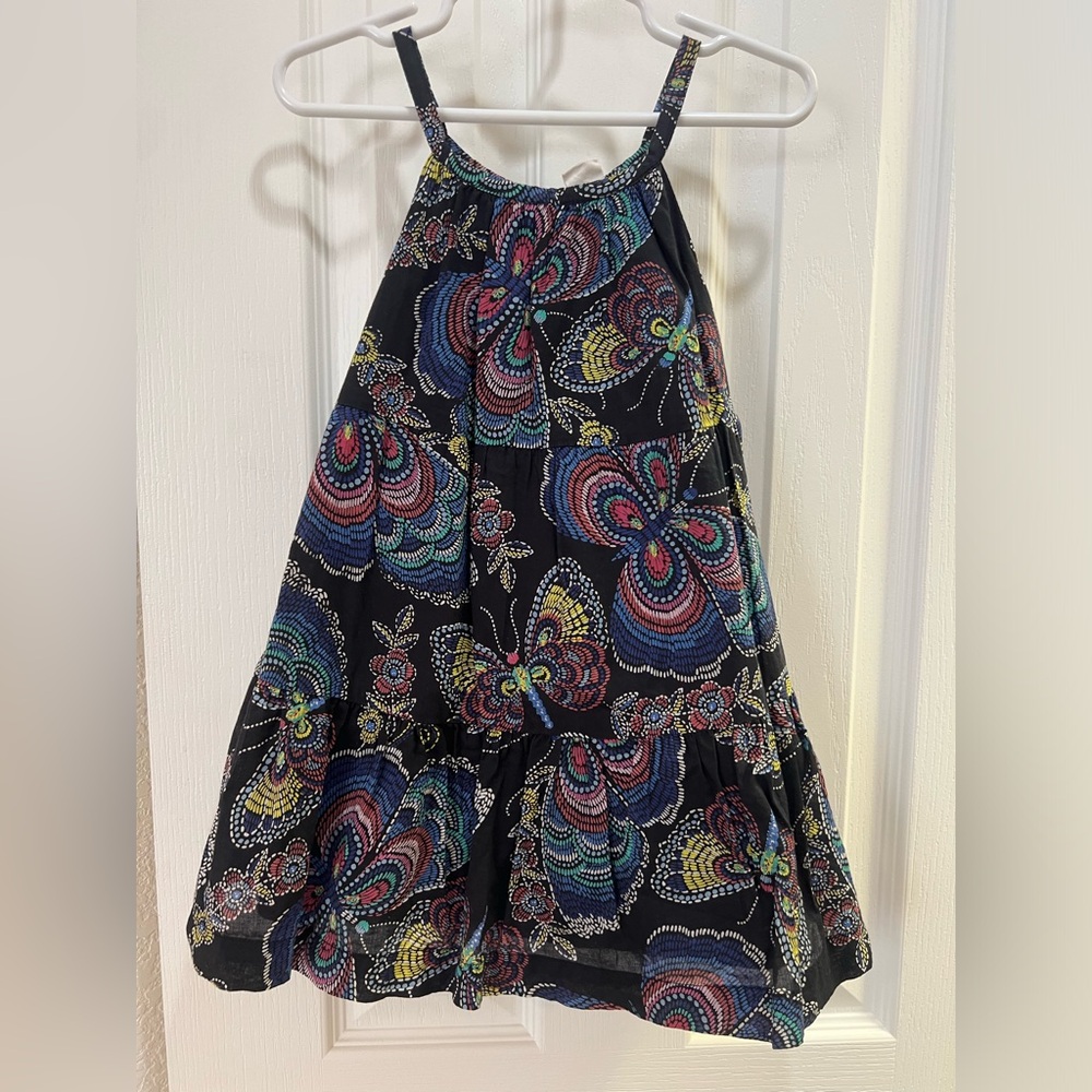 Pretty Black Butterfly Mosaic Baby Gap Dress Size 2T
